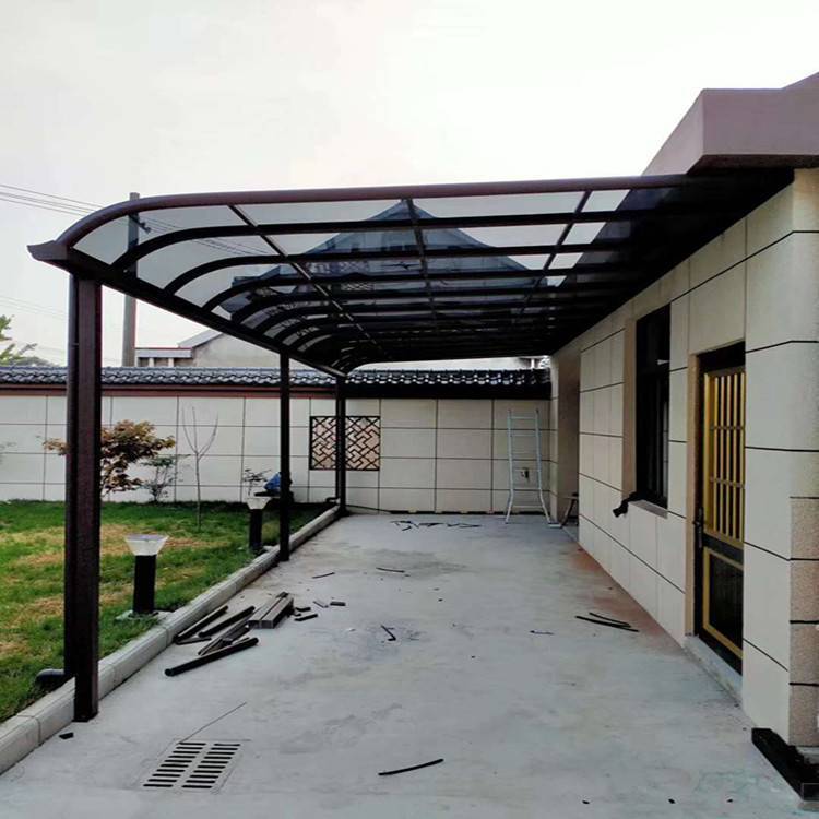 铝合金停车棚定制 北京定做铝合金耐力板汽车遮阳挡雨篷