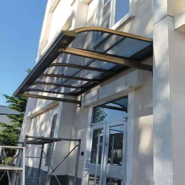 河北沧州雨棚定做 铝合金雨棚 pc透明耐力板雨棚 露台棚定制