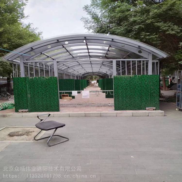 北京小区停车棚定做 大兴小区铝合金停车棚 钢结构停车棚定做安装