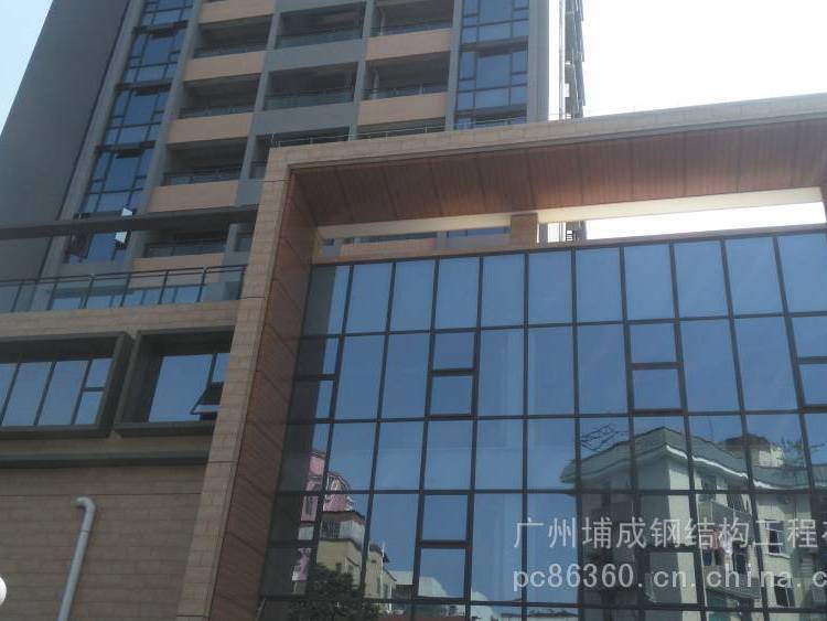 8+12A+8中空玻璃夹胶玻璃广州市玻璃幕墙工程深化安装公司