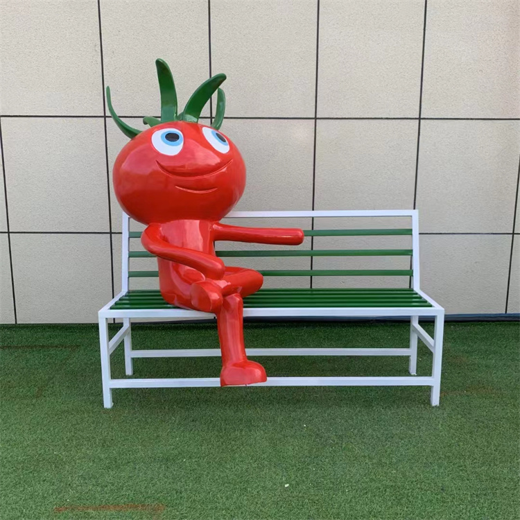西红柿座椅雕塑 卡通番茄公仔休闲椅 永景园林