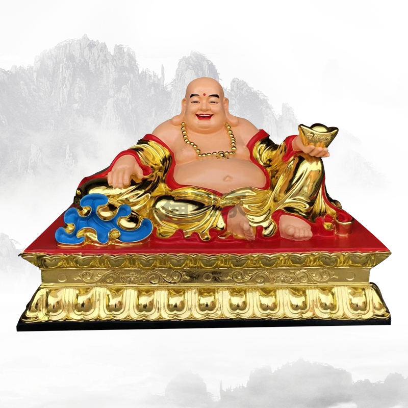 1.3米弥勒佛佛像 大肚佛佛像 笑口常开弥勒佛 树脂彩绘欢喜佛神像