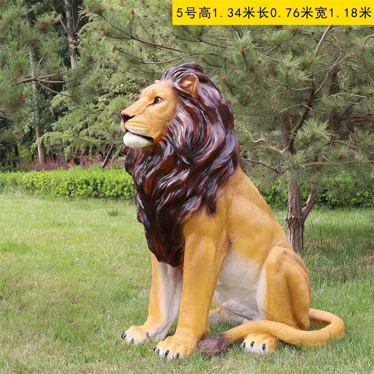 仿真狮子雕塑 玻璃钢动物雕塑景观公园小品摆件 永景园林