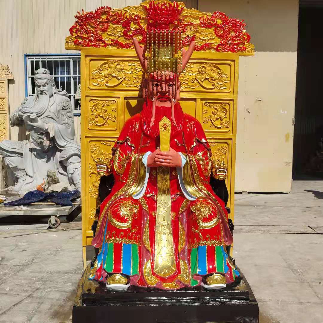 汉白玉2.1米东海龙王神像 带背光龙王爷神像 四海龙王佛像厂家