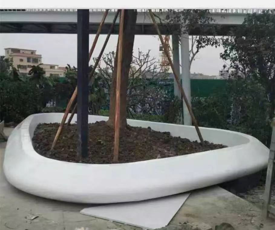 多款型清水艺术混凝土坐凳 无机泰科磨石树池欢迎来样定制