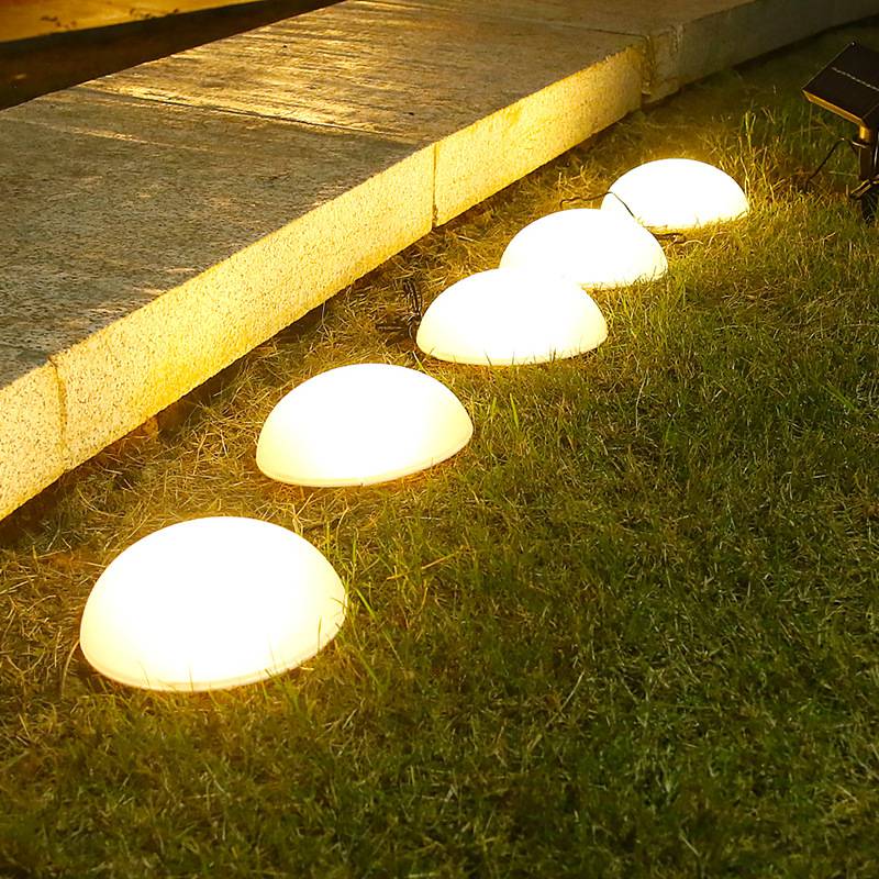 太阳能一拖五半球灯户外灯公园别墅景观装饰庭院灯草坪LED插地灯