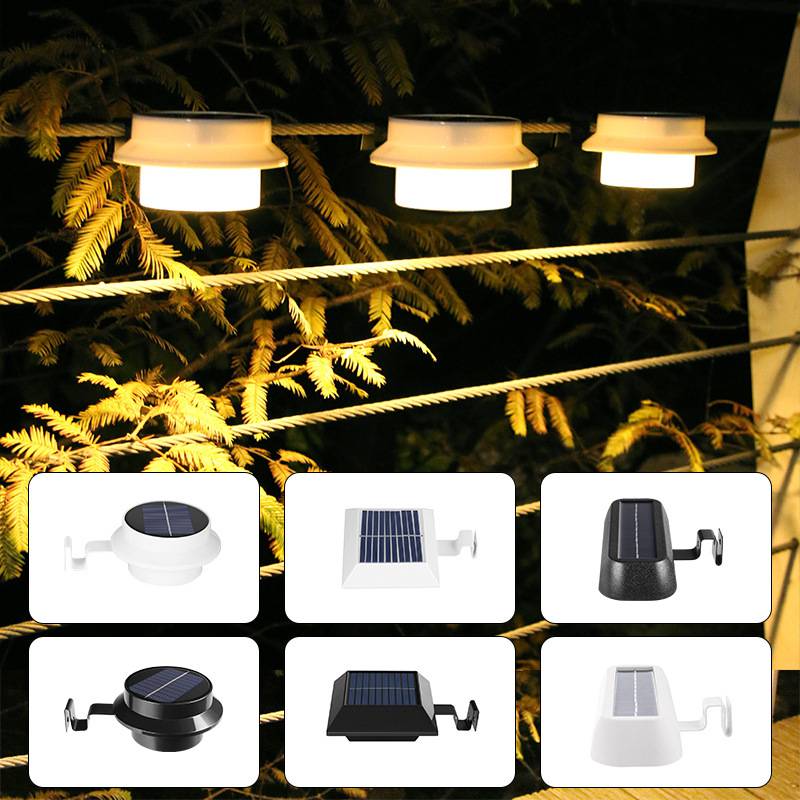 跨境太阳能灯LED组合水槽灯篱笆灯景观庭院灯户外照明感应壁灯