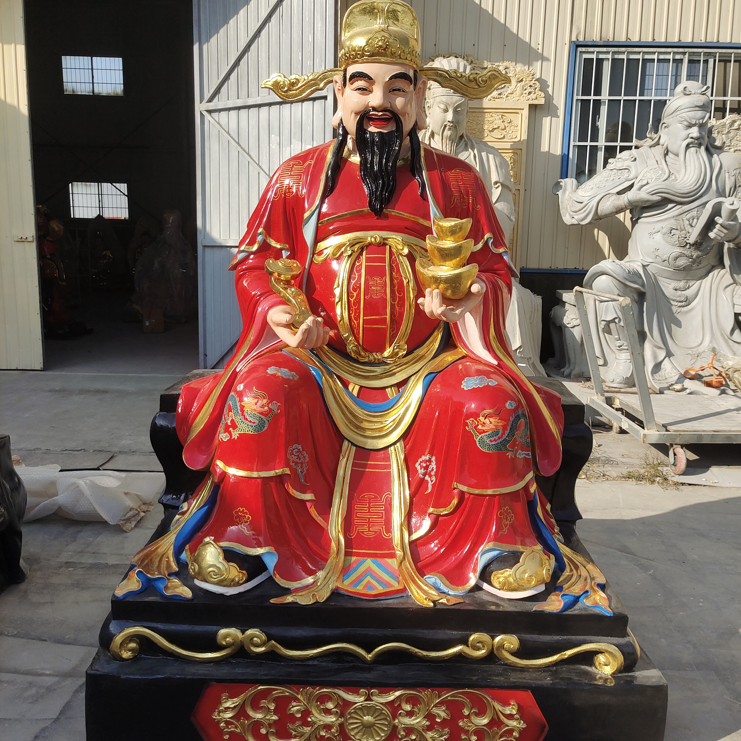 树脂玻璃钢财神爷神像2米 寺庙各大景区供奉大型财神爷雕塑摆件