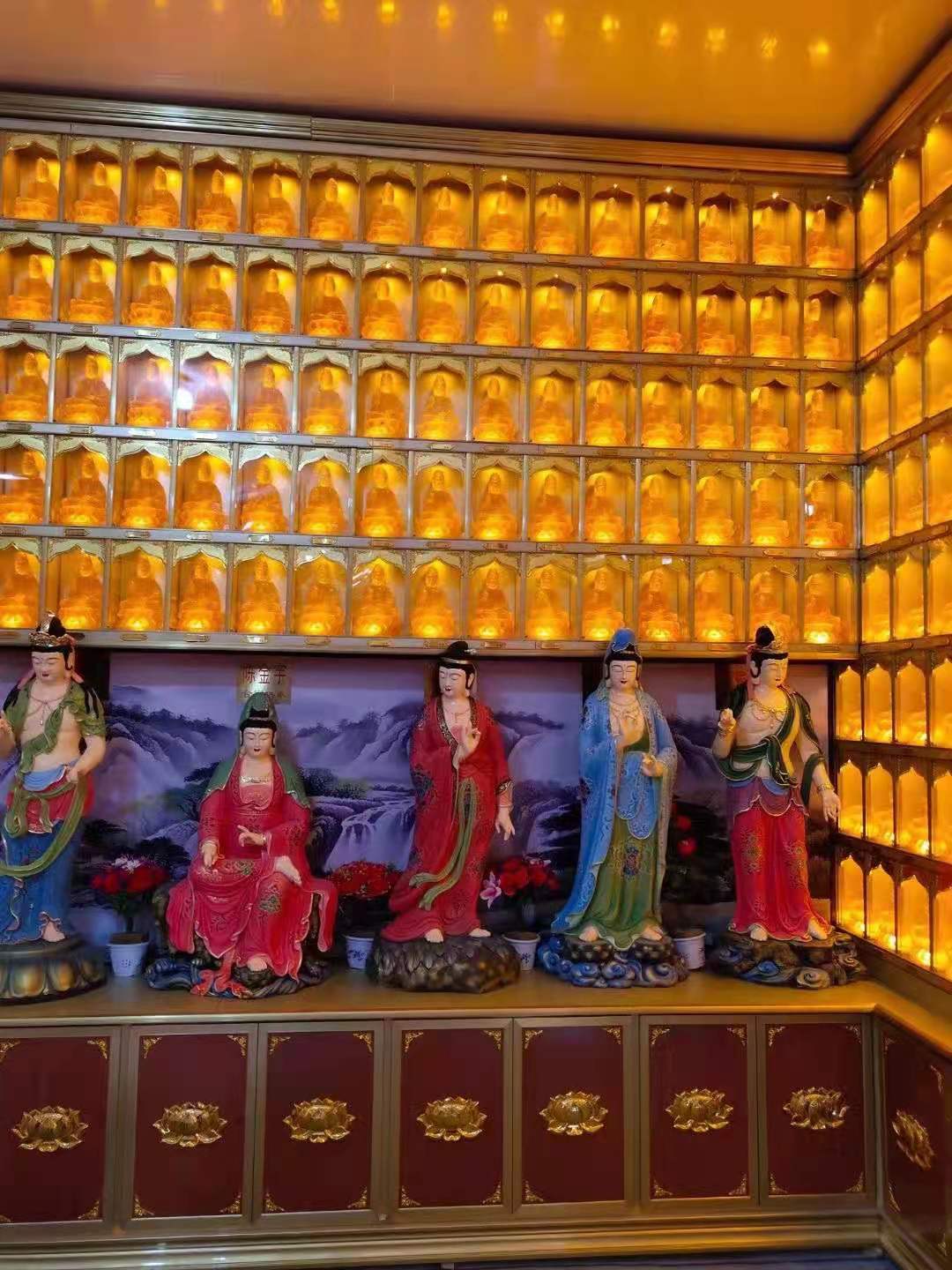 玻璃钢彩绘三十三应身观音佛像 寺庙供奉佛像摆件