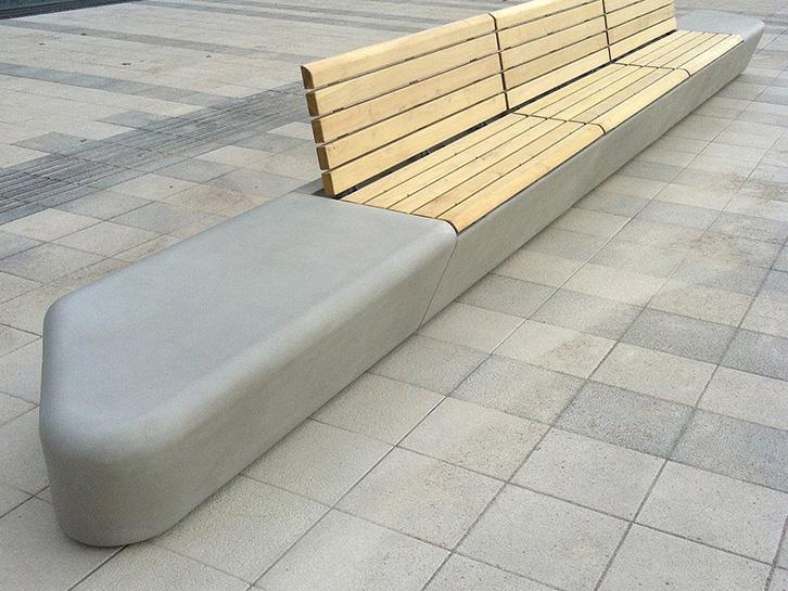 亿锦供应公园景区白色灰色清水混凝土坐凳 预制水泥长凳