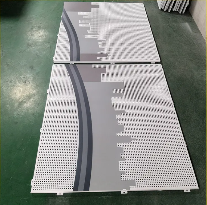 KTV门头雨棚铝单板 外墙圆孔铝板留缝安装 拼密干挂铝扣板定制