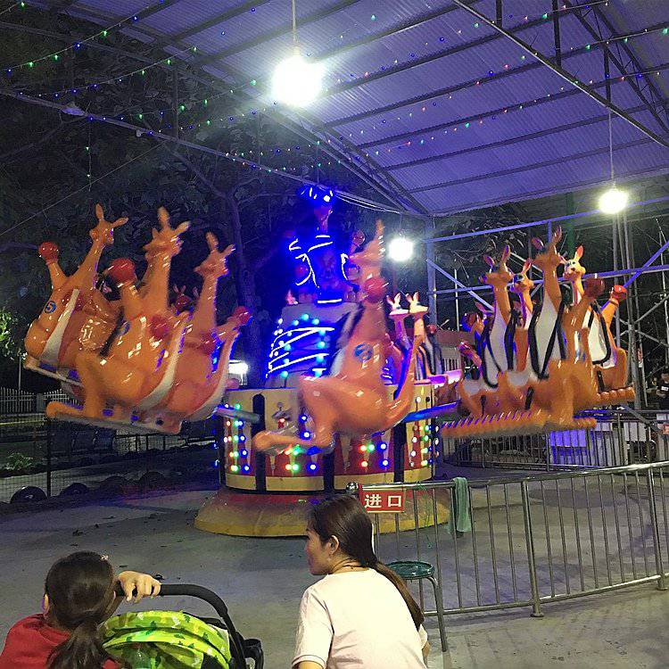 广场小型儿童弹跳机互动性强卡通袋鼠跳昊龙游乐供应