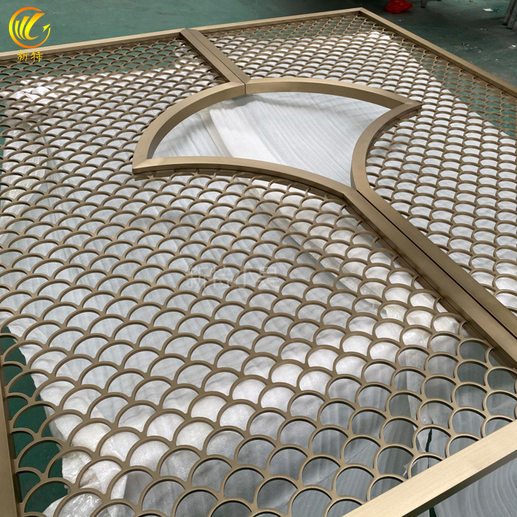 铝艺家居型屏风 铝板实心材质镂空隔断定制厂 新特