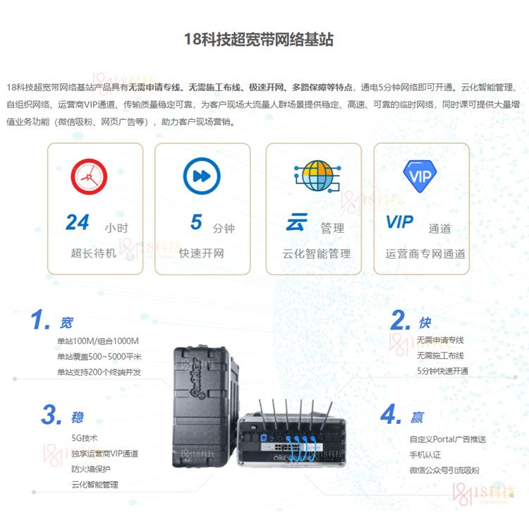 5分钟通网 北京会展WiFi网络租赁 18科技网络基站