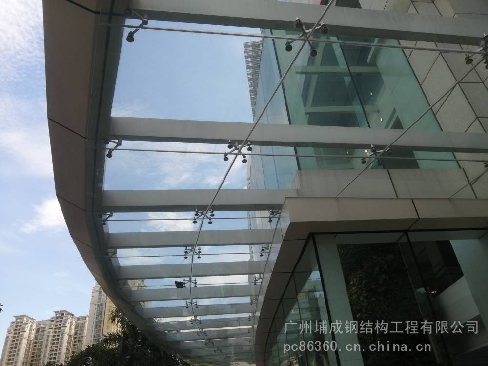 江门膜结构雨棚|广州玻璃雨棚|韶关阳光房|出入口采光顶棚