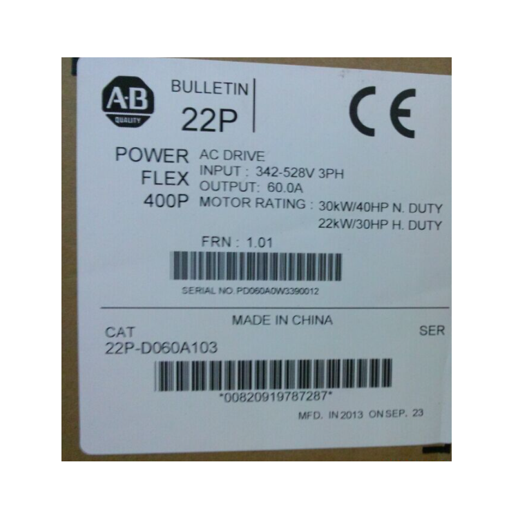AB罗克韦尔，PowerFlex 4三相变频器22P-D060A103 30KW