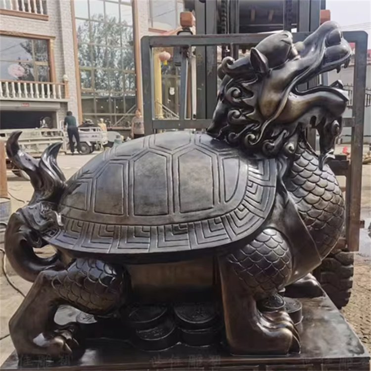 龙龟雕塑制作厂家,大型龟驮碑造型景观，寺庙青铜器加工