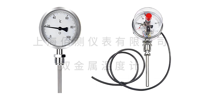 宁夏带热电阻双金属温度计厂家 上海佰测仪表供应