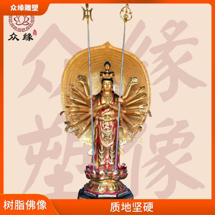 山东铜雕准提菩萨佛像 外观精美 由树脂材料制成的