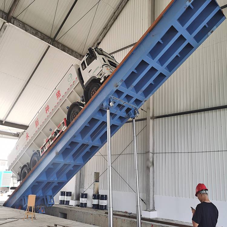 众诚 80吨煤炭卸车机 集装箱液压翻板 物流翻板平台