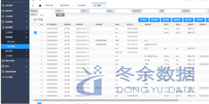 安徽物业管理系统功能 服务为先 上海市冬余数据科技供应