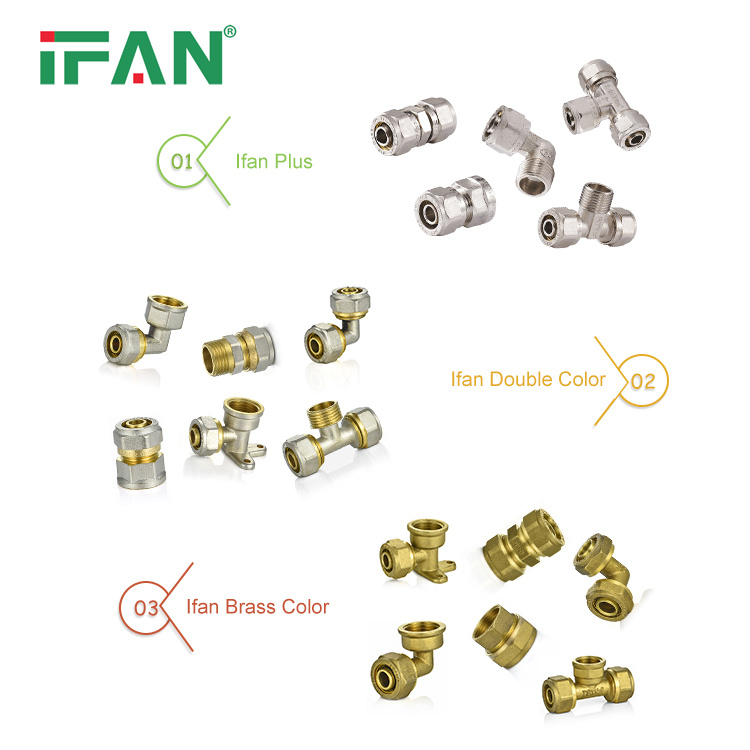 IFAN 可定制批发铜银双色 全铜卡套管件 尺寸可定制