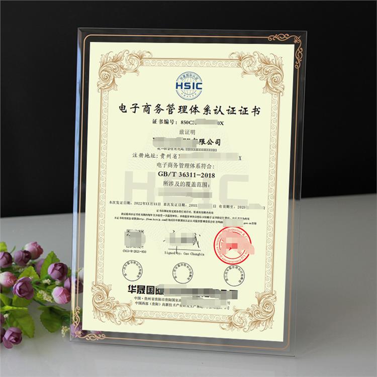 河南电子商务管理体系认证证书 申请条件咨询