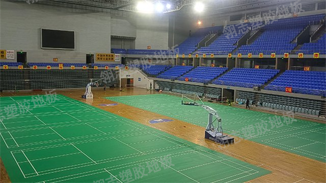 潮州羽毛球塑胶地板厂家直销 深圳市翎志运动地板供应