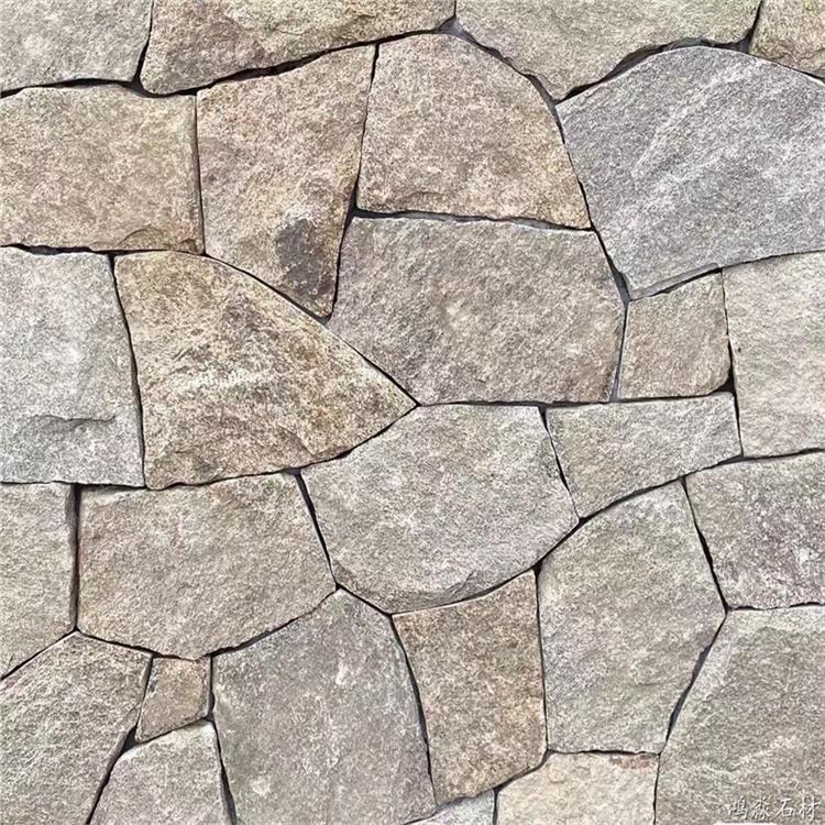 巴中 景观毛石文化石 红色板岩碎拼石