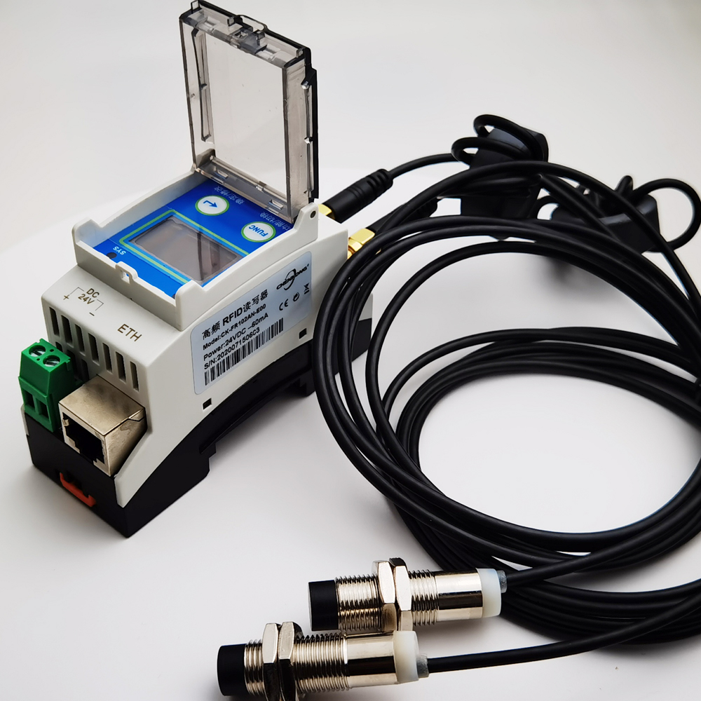 微钻自动化RFID双探头读写器 EtherNet/IP高频读码器CK-FR102AN-E01