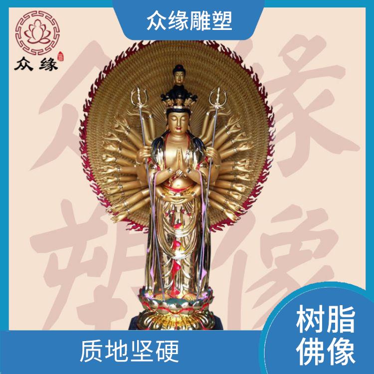 海南贴金大悲母佛像 轻便 易于运输 由树脂材料制成的