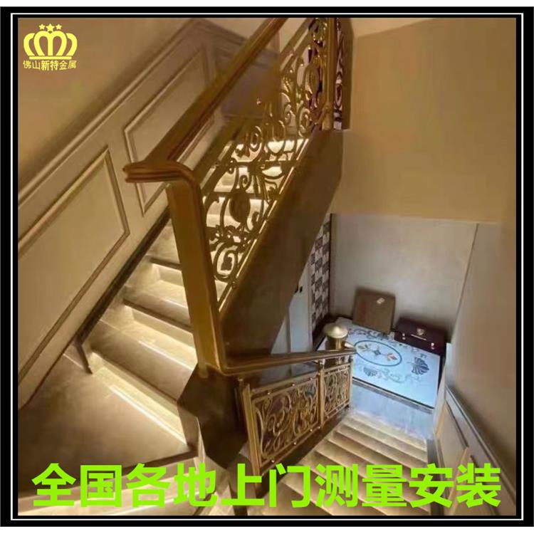 实心铜楼梯扶手现代轻奢风格