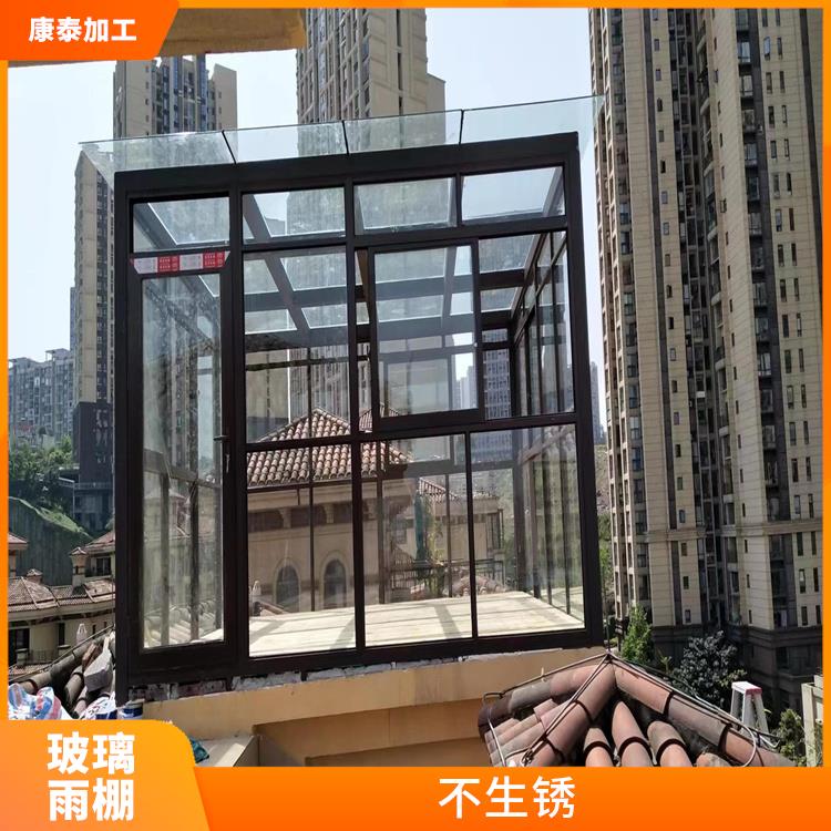 重庆南岸区 夹胶钢化玻璃棚定做 不需维护 结实耐用