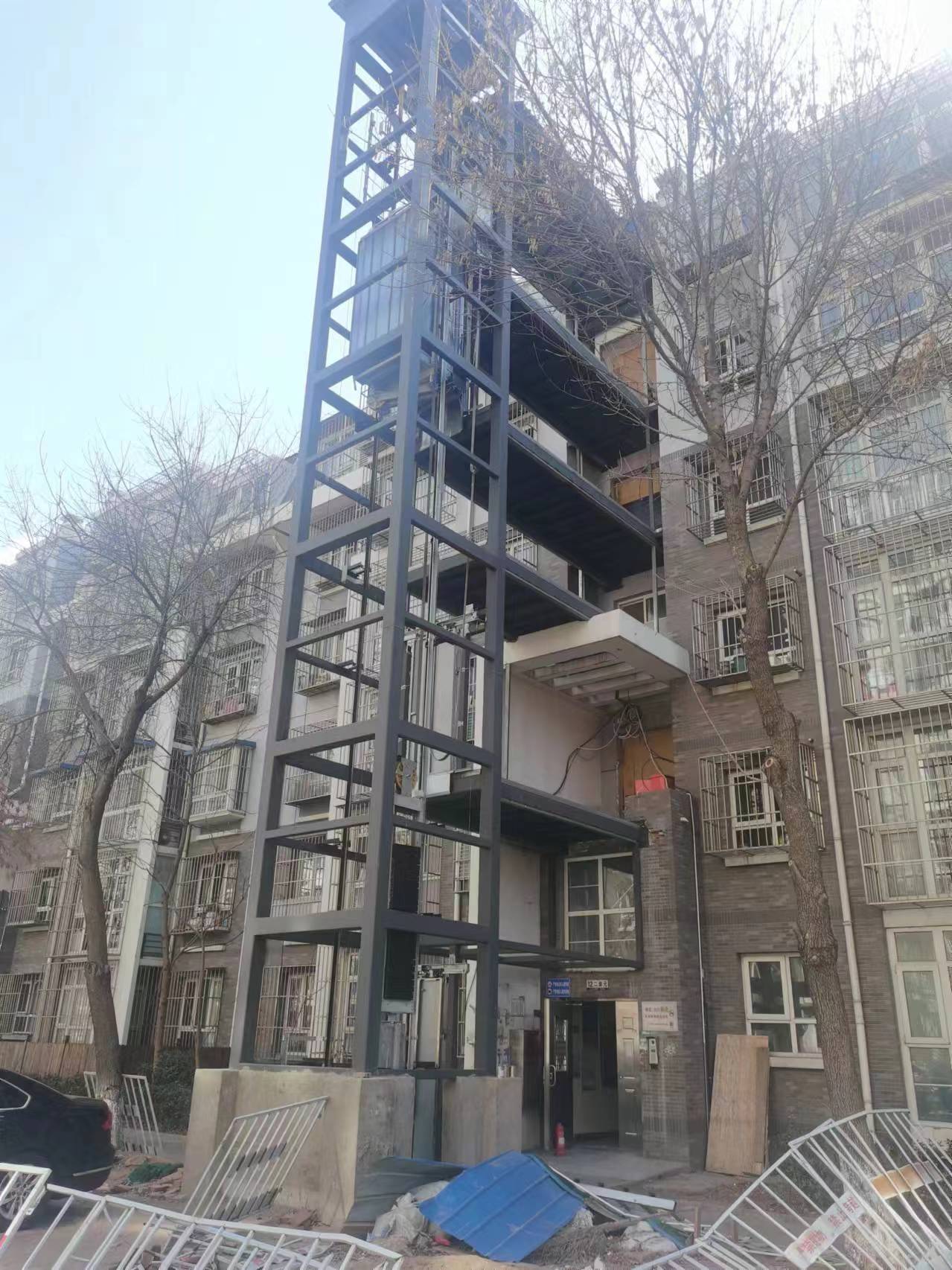 北京老旧楼加装钢结构630型电梯施工