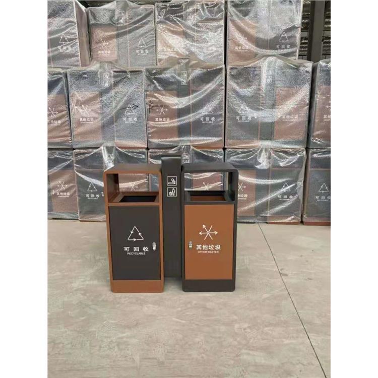 镀锌板材质四分类垃圾箱 防腐结构稳定型环卫垃圾桶垃圾箱 果皮箱