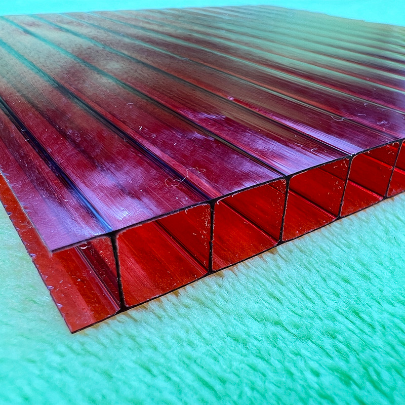 红色阳光板双层透明耐力板雨棚采光板阳光房婚庆隔断装饰粉色