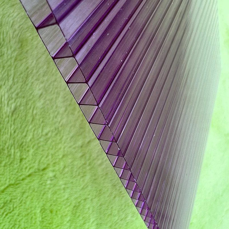 紫色阳光板双层透明耐力板雨棚采光板阳光房婚庆隔断装饰粉色