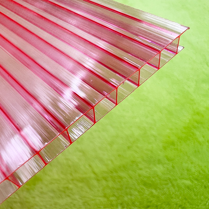 粉色阳光板双层透明耐力板雨棚采光板阳光房婚庆隔断装饰粉色