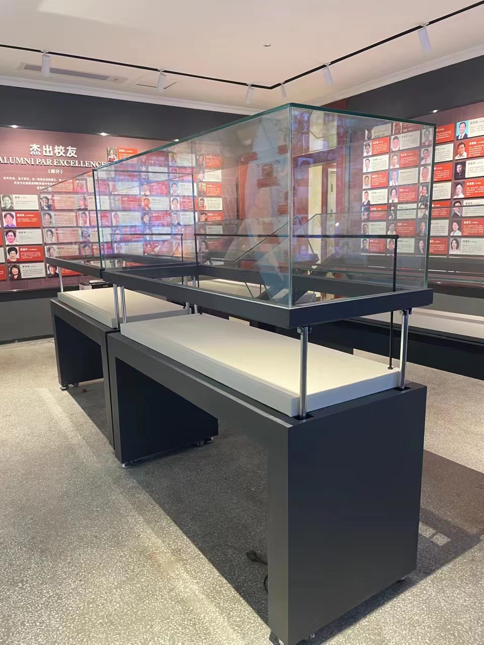 云南博物馆自动升降式平柜博物馆四面玻璃展示柜公司