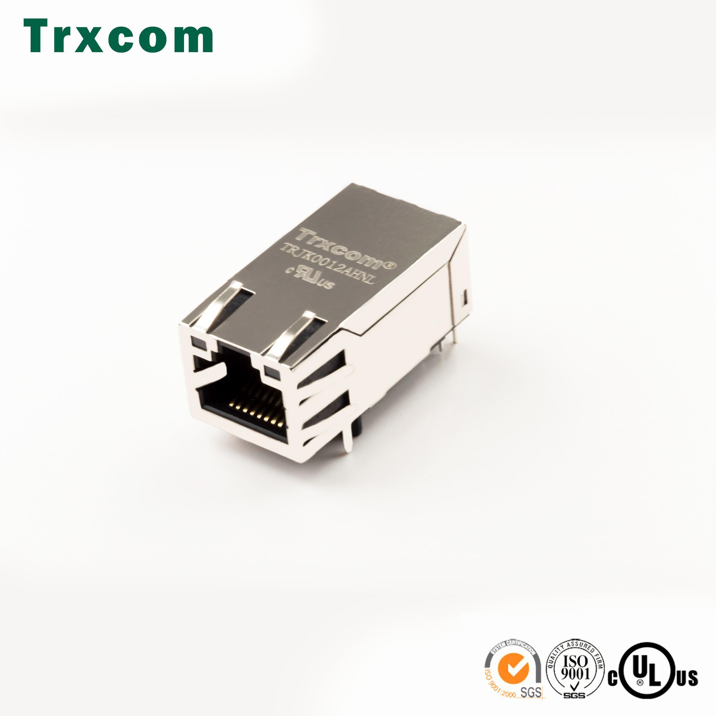 Trxcom/泰瑞康TRJK0012AHNL 1.3英寸RJ45网口模组带变压器带灯