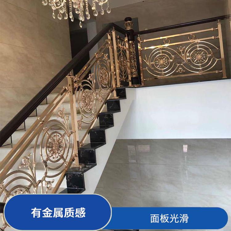 银川中式艺术铜板雕刻楼梯定制 着色效果佳 稳定性高