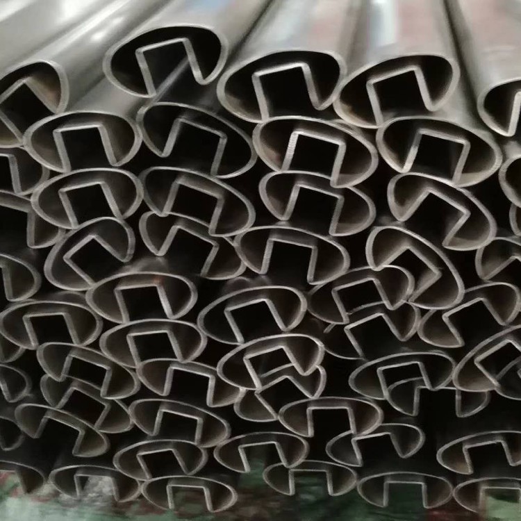 佛山拉丝黑钛不锈钢凹槽管参数凹槽不锈钢管厂家