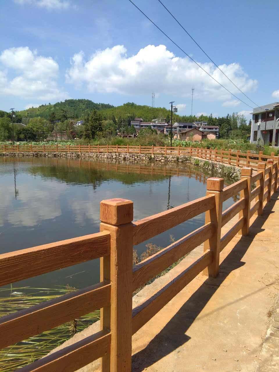 亿锦自贡泸州-仿木栏杆护栏围栏栅栏-景观水泥仿木栏杆