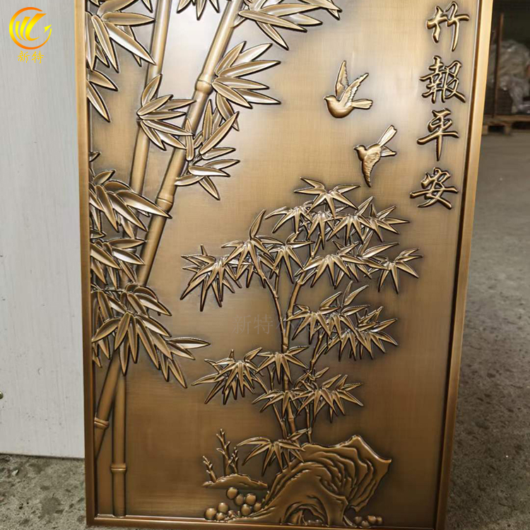 辛集 纯铜板浮雕欧式屏风 防锈材质玄关定制
