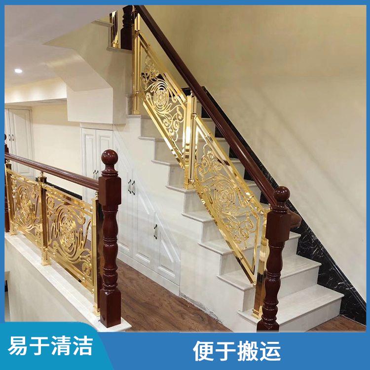 杭州中式艺术铝板雕刻楼梯 有金属质感 色彩柔和