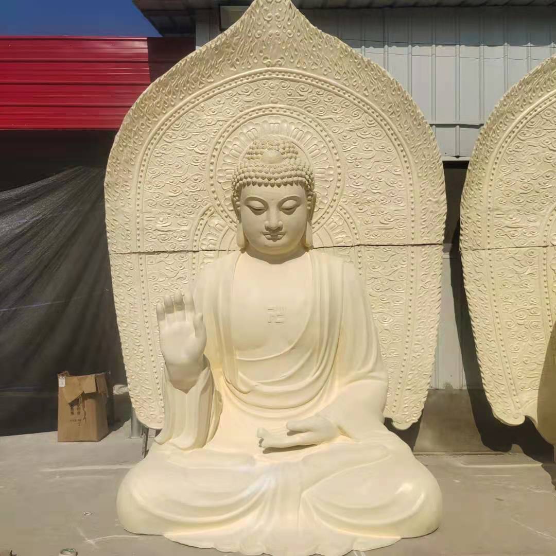 三宝佛佛像横三世佛佛像4.18米阿弥陀佛释迦牟尼药师佛树脂彩绘