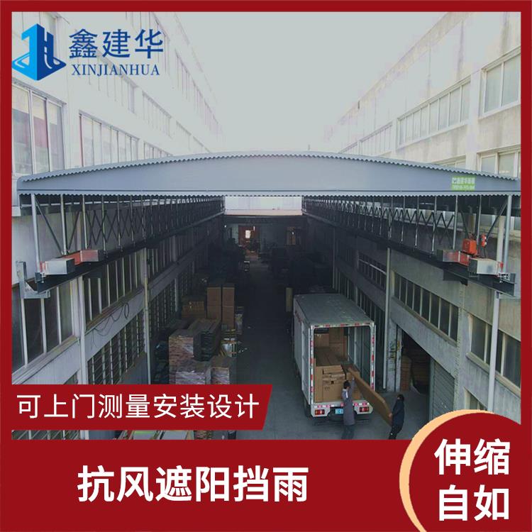 厂房通道悬空电动雨棚 实景案例展示 济宁工地电动棚