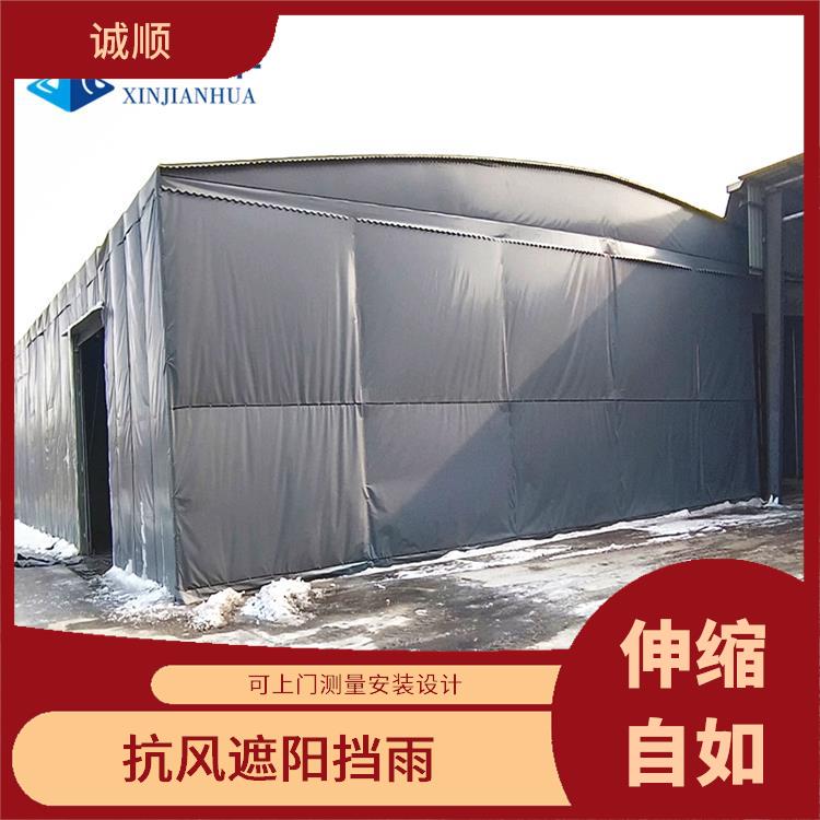 北京工地电动棚实力厂家 防违建 抗台风 篮球场电动雨篷