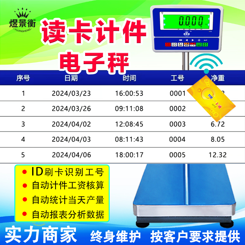 海鲜厂潮湿环境用计件电子秤 IP68防腐自动读卡秤