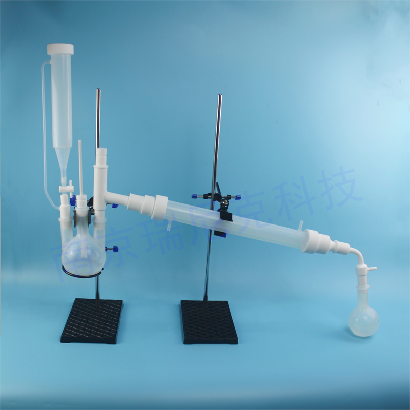耐氢氟酸PFA蒸馏反应装置PFA直口三口烧瓶配PFA冷凝管四氟蒸馏头尾气管